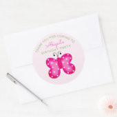 Pink Butterfly Party Favor Dank u Stickers (Envelop)