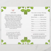 Pink Butterfly Photo Funeral Memorial Programme (Achterkant)