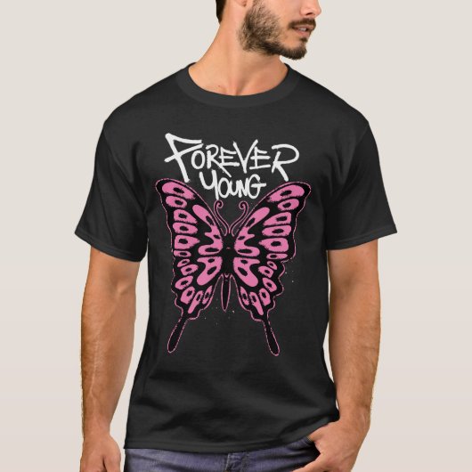 Pink Butterfly Streetwear T-shirt (Voorkant)