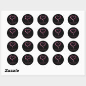 Pink Butterfly Survivor Breast Cancer Awareness Ronde Sticker (Vel)