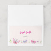 Pink Butterfly Themed Placecard Plaatskaartje (Buitenkant ongevouwen)