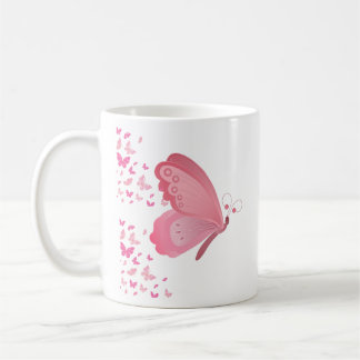 Pink Butterfly Twins Koffiemok