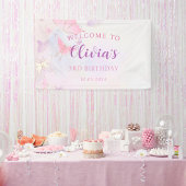 Pink Butterfly Verjaardag Party Banner
