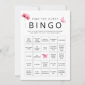 Pink Butterfly Vind de gast Bingo Game Kaart (Voorkant)