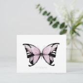 Pink Butterfly Wild Roos Bishop Briefkaart (Staand voorkant)