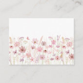 Pink Butterfly Wildflowers Baby Book Request Informatiekaartje (Achterkant)