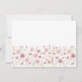 Pink Butterfly Wildflowers Baby Shower Bedankkaart (Achterkant)