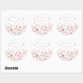 Pink Butterfly Wildflowers Baby Shower Ronde Sticker (Vel)