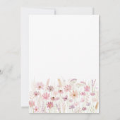 Pink Butterfly Wildflowers First Birthday Kaart (Achterkant)