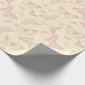 PINK BUTTERFLY Wrapping Paper Cadeaupapier (Hoek)