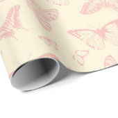 PINK BUTTERFLY Wrapping Paper Cadeaupapier (Rol Hoek)