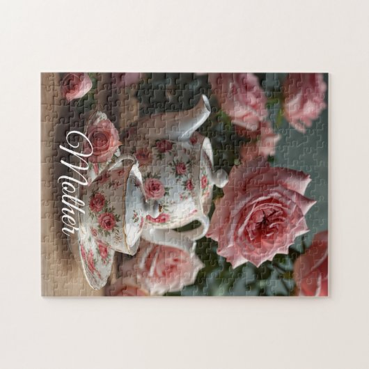 Pink Cabbage Rose Tea  Legpuzzel (Horizontaal)