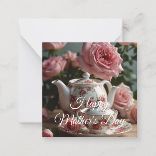 Pink Cabbage Rose Tea  Notitiekaartje (Voorkant)