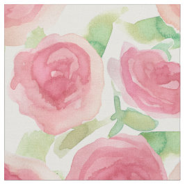 Pink Cabbage Roses English Country Floral  Stof