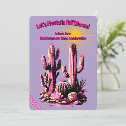 Pink Cacti Batch Kaart (Staand voorkant)