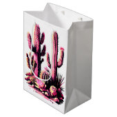 Pink Cacti Batch Medium Cadeauzakje (Voorkant Gekanteld)