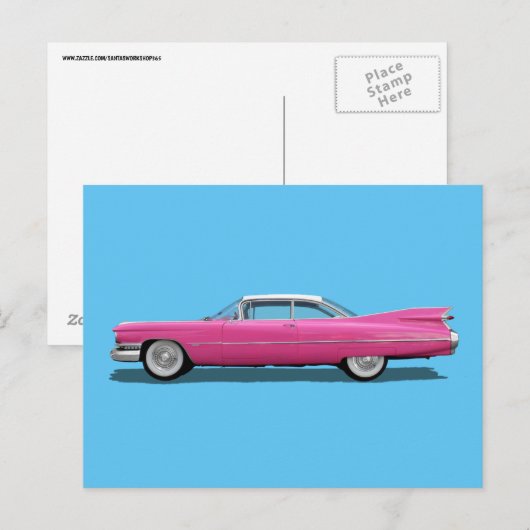 PINK CADDY-Briefkaarten Briefkaart (Voorkant / Achterkant)