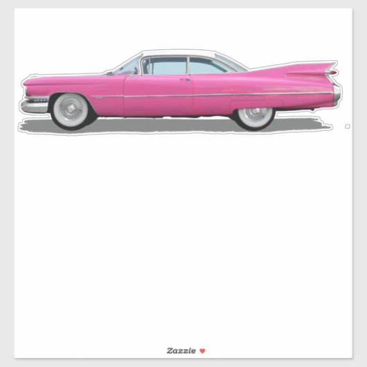 PINK CADDY CAR DIE CUT STIJL GROTE STICKER (Vel)
