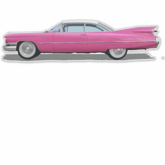 PINK CADDY CAR DIE CUT STIJL GROTE STICKER (Voorkant)