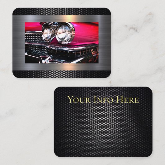 Pink Cadillac Chrome Grill Visitekaartje (Voorkant / Achterkant)