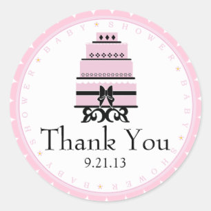 Pink Cake-Baby shower Ronde Sticker