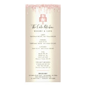 Pink Cake Bakery Glitter Pastry Chef Menu Gold (Voorkant)