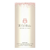Pink Cake Bakery Glitter Pastry Chef Menu Gold (Achterkant)