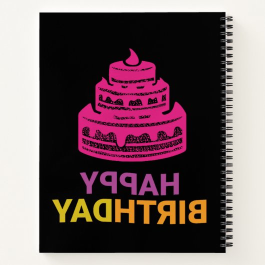 Pink Cake Birthday Notebook Notitieboek (Achterkant)