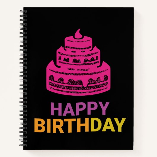 Pink Cake Birthday Notebook Notitieboek (Voorkant)