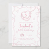 Pink Cake Bow Verjaardag Kaart (Voorkant)