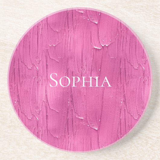 Pink Cake Frosting gepersonaliseerd Zandsteen Onderzetter (Voorkant)