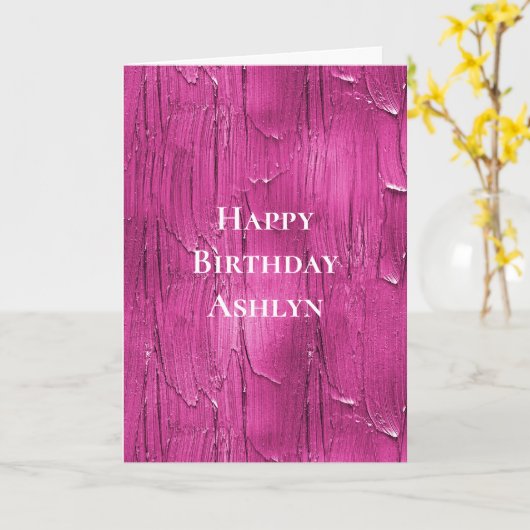 Pink Cake Frosting Verjaardag Kaart (Gele Bloem)