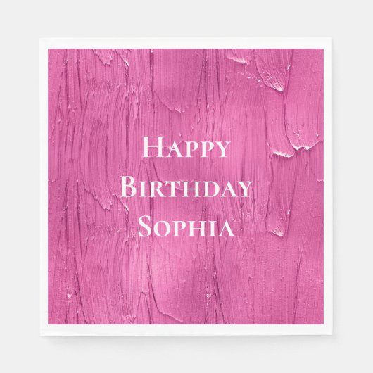 Pink Cake Frosting Verjaardag Servet (Voorkant)