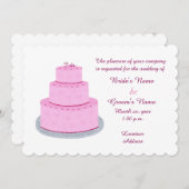 Pink Cake Hearts Custom Wedding Uitnodigingen (Voorkant / Achterkant)