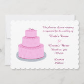 Pink Cake Hearts Custom Wedding Uitnodigingen (Voorkant)