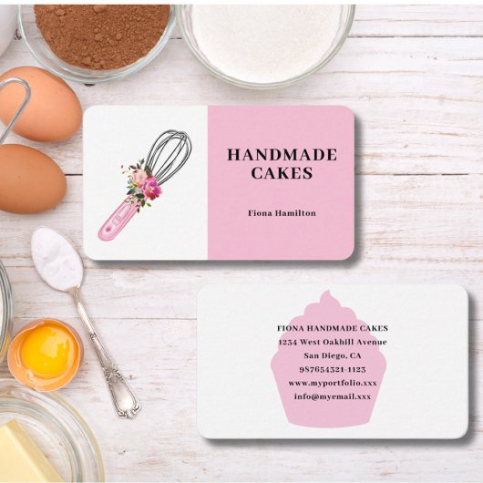 Pink Cake Pastry Chef Bakery Visitekaartje