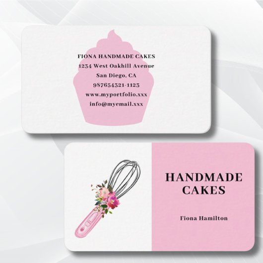 Pink Cake Pastry Chef Bakery Visitekaartje
