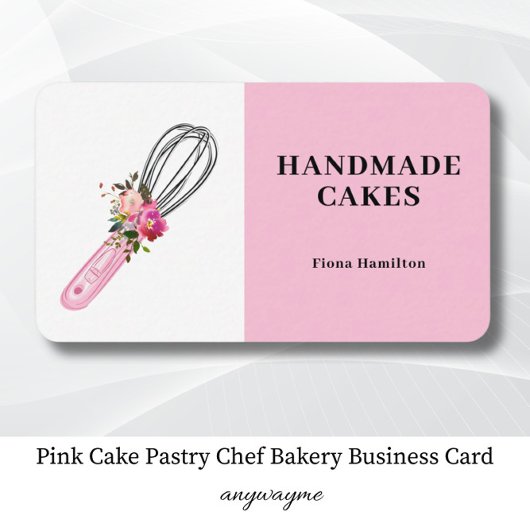 Pink Cake Pastry Chef Bakery Visitekaartje