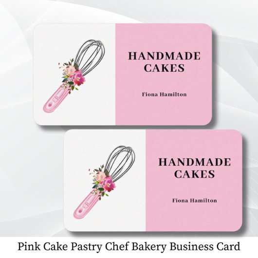 Pink Cake Pastry Chef Bakery Visitekaartje