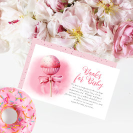 Pink Cake Pop Meisje Baby shower Boeken voor Baby Informatiekaartje