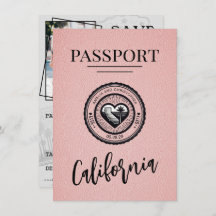 Pink California Passport Bewaar de datum