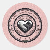 Pink California Passport Ronde Sticker (Voorkant)