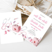 Pink Call the Shots Nursing Afstudeerfeest Kaart