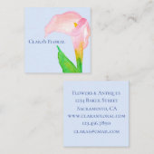 Pink Calla Lily Flower Waterverf Vierkante Visitekaartje (Voorkant / Achterkant)