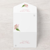 Pink Calla Lily Waterverf Floral Wedding All In One Uitnodiging (Buitenkant)