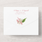 Pink Calla Lily Waterverf Floral Wedding All In One Uitnodiging (Achterkant)