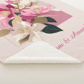 Pink Camellia Bloom Sherpa Deken (3/4)