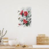 Pink Camellia Snow  Poster (Keuken)