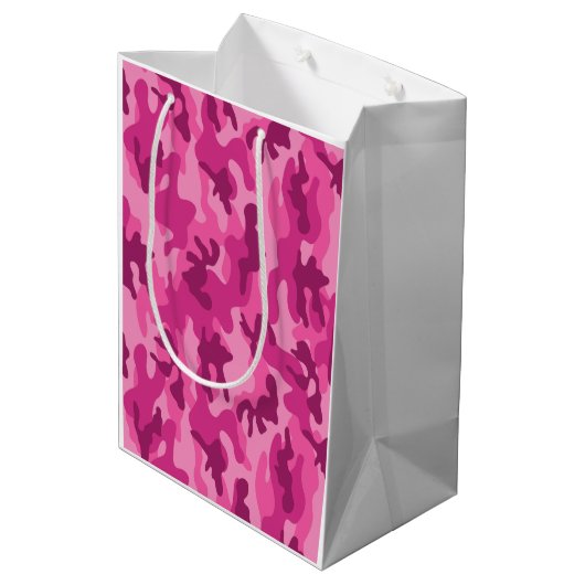 Pink Camo Adventure maakt haar plezier Medium Cadeauzakje (Achterkant Gekanteld)