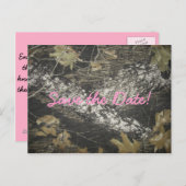 Pink Camo Bewaar de datum Aankondigingskaart (Voorkant / Achterkant)